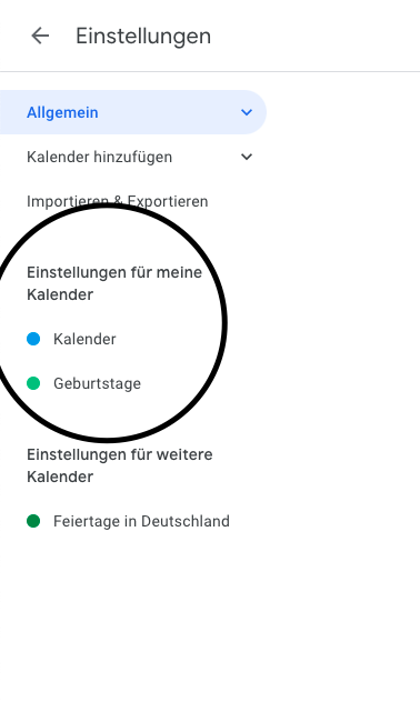 Calendars in Google Calendar Calendars in Google Calendar