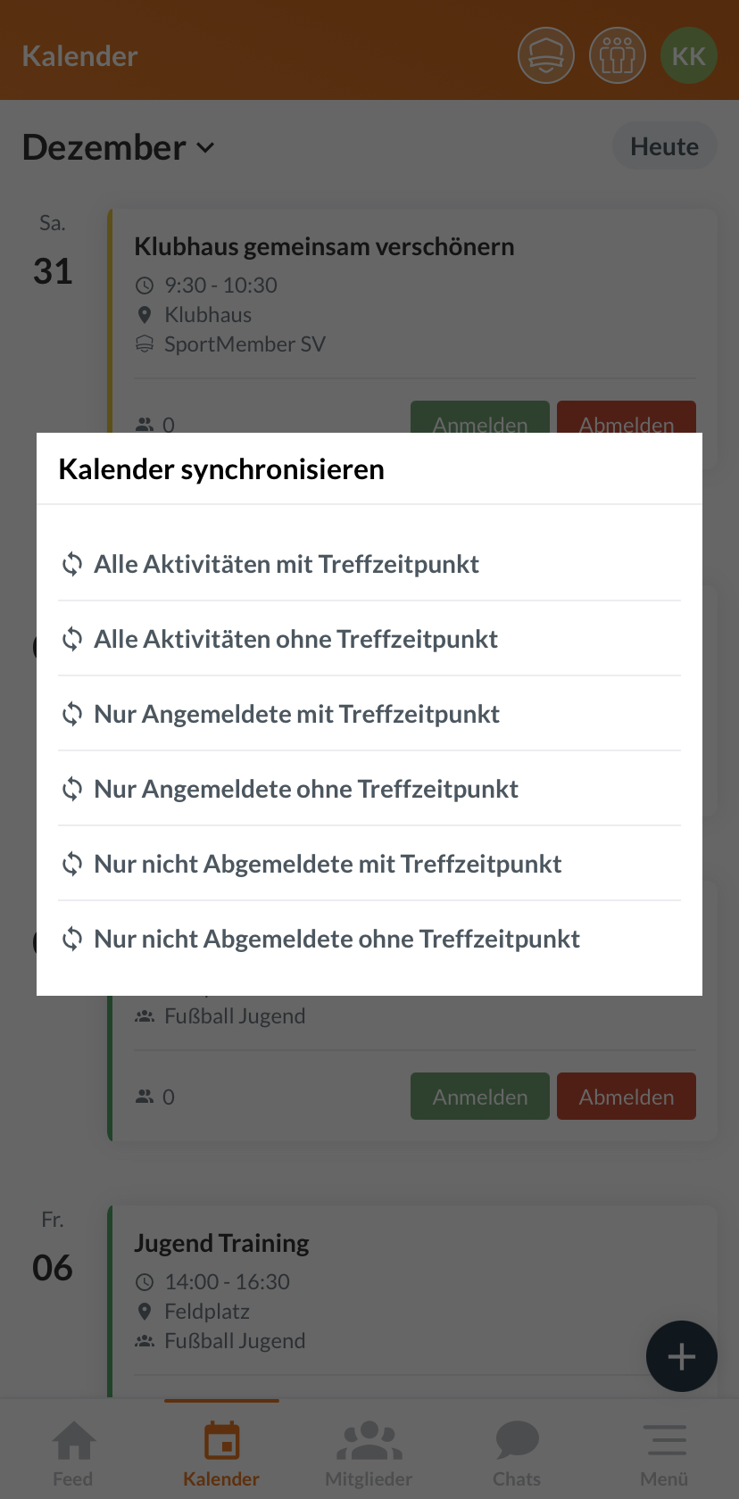 Kalender synchronisieren SportMember Kalender synchronisieren SportMember